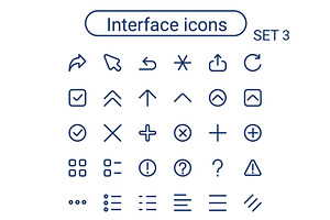 Simple small interface line icons., an Outline Icon by Dacian Galea