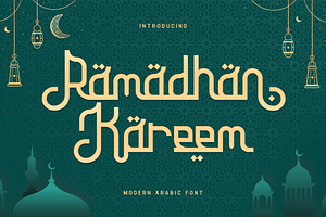 Ramadhan Kareema-Modern Arabic Font, a Handwritten Font by overlaytemplates