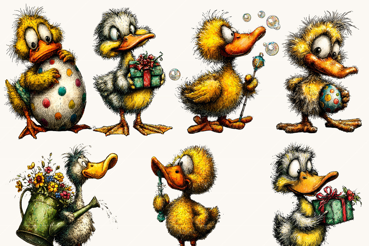 Cute Quirky Funny Duck Clipart, an Animal Illustration by Design Scotch (Photo 2 of 7)
