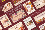 Book & Library Template Kit, a Poster Template by Bloom Art (Thumbnail 1 of 10)