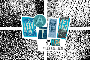 Water drops vector texture