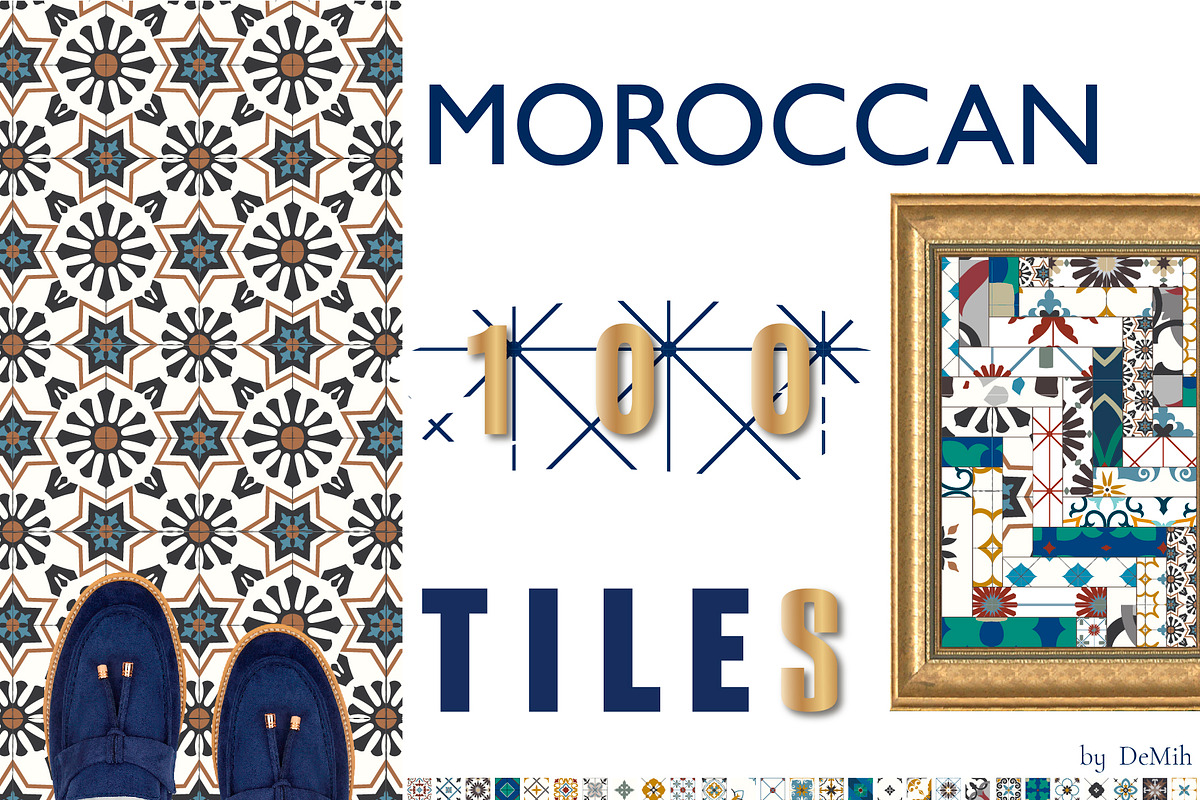 Moroccan Collection of 100 tiles, a Pattern Graphic by DeMih (Photo 1 of 6)