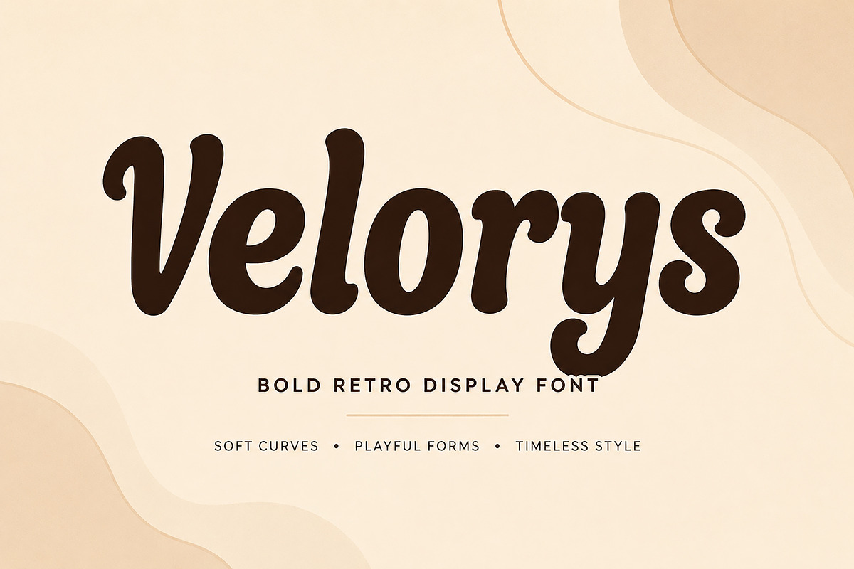 Velorys – Bold Retro Display Font, a Script Font by Wow Magic (Photo 1 of 6)