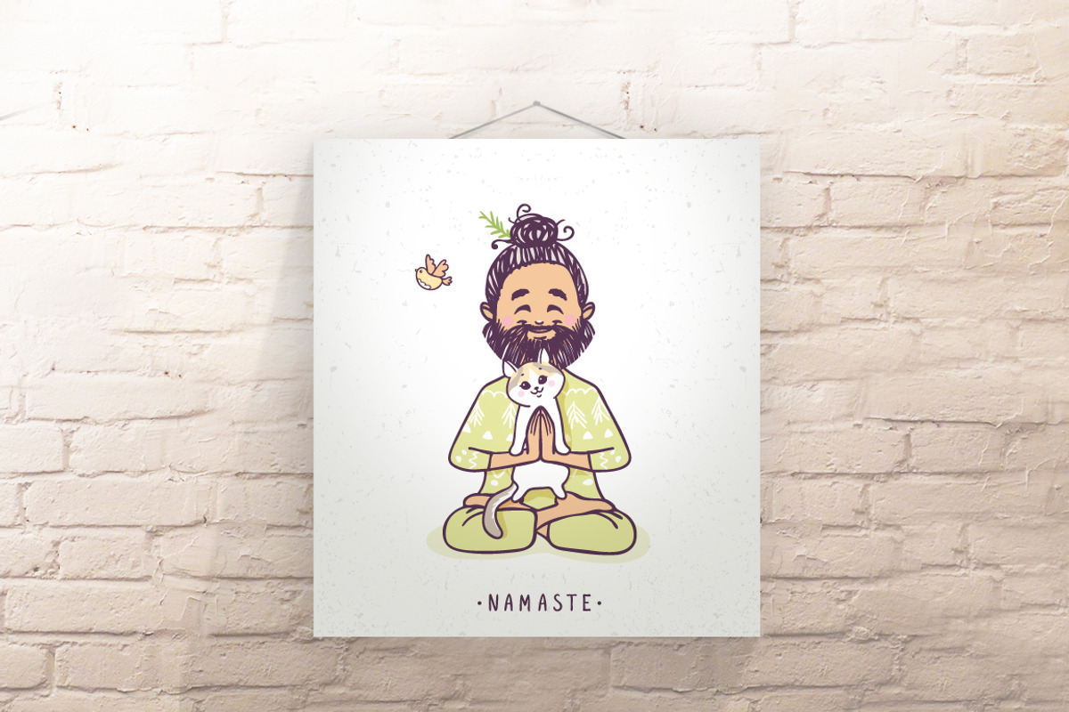 yoga man with animals, an Animal Illustration by JulianArt (Photo 3 of 7)