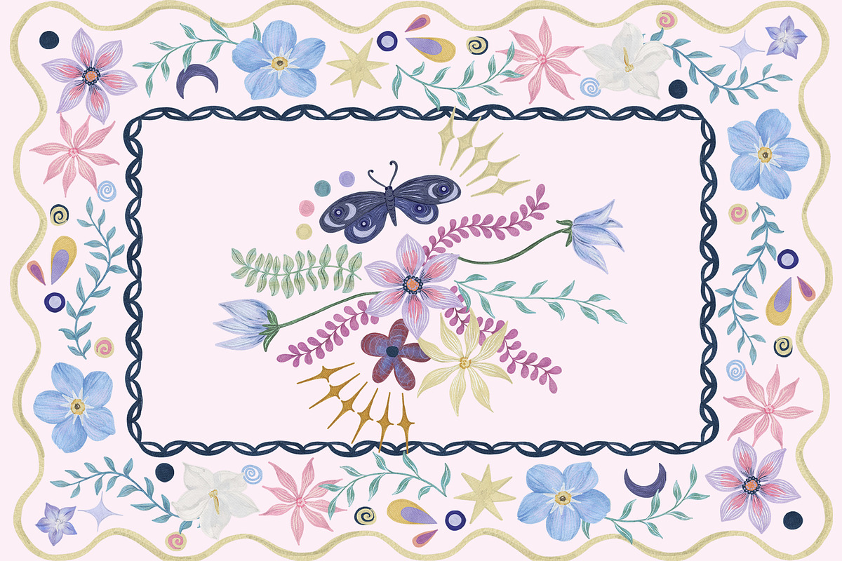 Pastel Celestial Modern FOLK art, a Decorative Illustration by SunnyAfternoons (Photo 17 of 18)