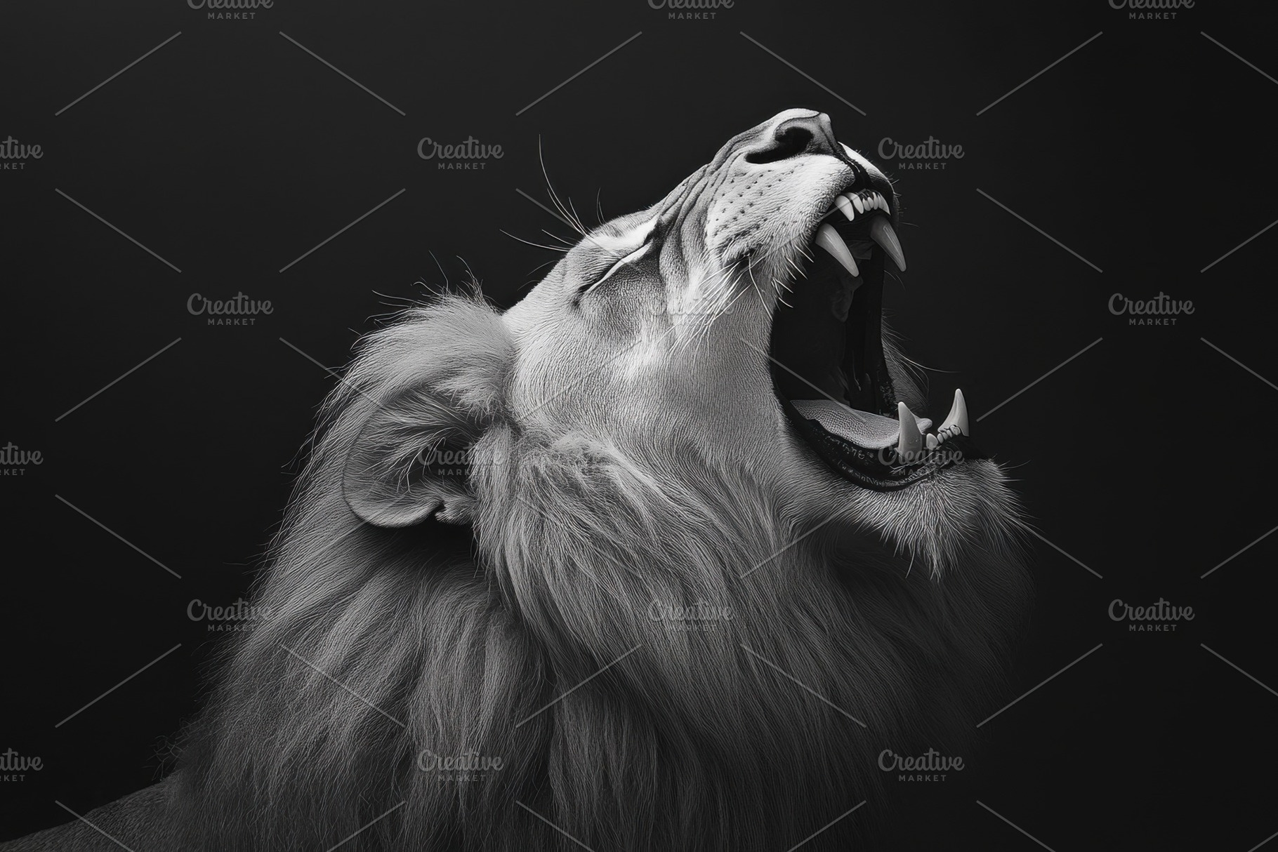 Close-up view of a majestic lion yaw, a Photo by Iftikhar Alam