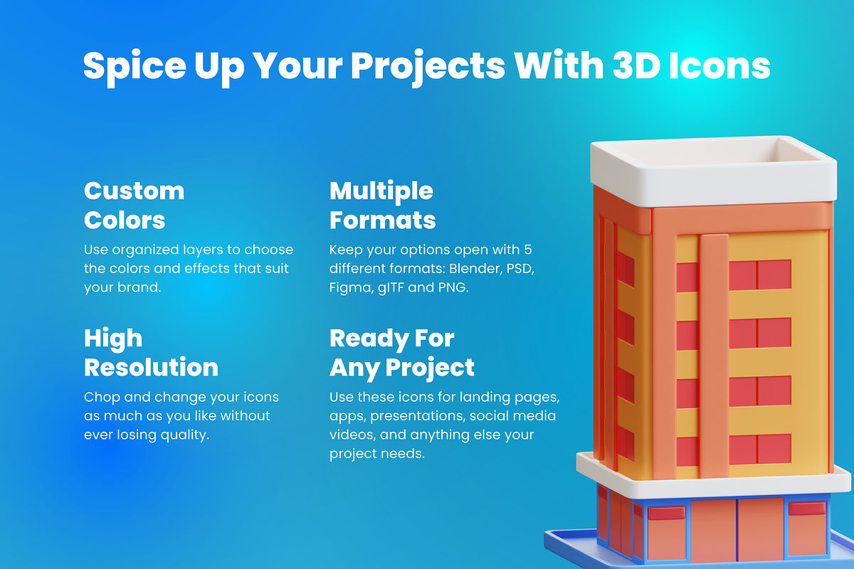 3D Hospitality Management Icon Set, a Characters & Person 3D Model by Flat Icons (Photo 3 of 8)