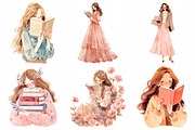 Blush Book Lover Clipart Bundle, an Illustration by Daily.Designs (Thumbnail 7 of 7)