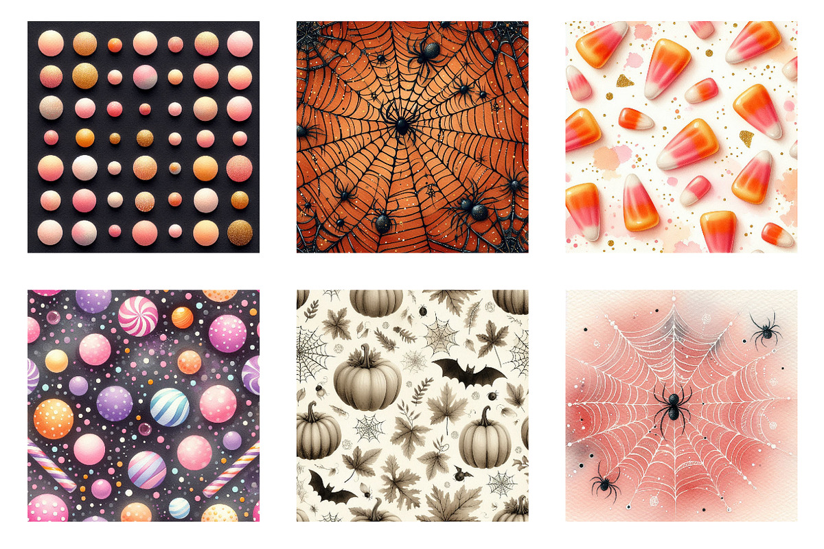Cute Halloween Digital Papers,, a Pattern Graphic by CreationArt (Photo 4 of 7)