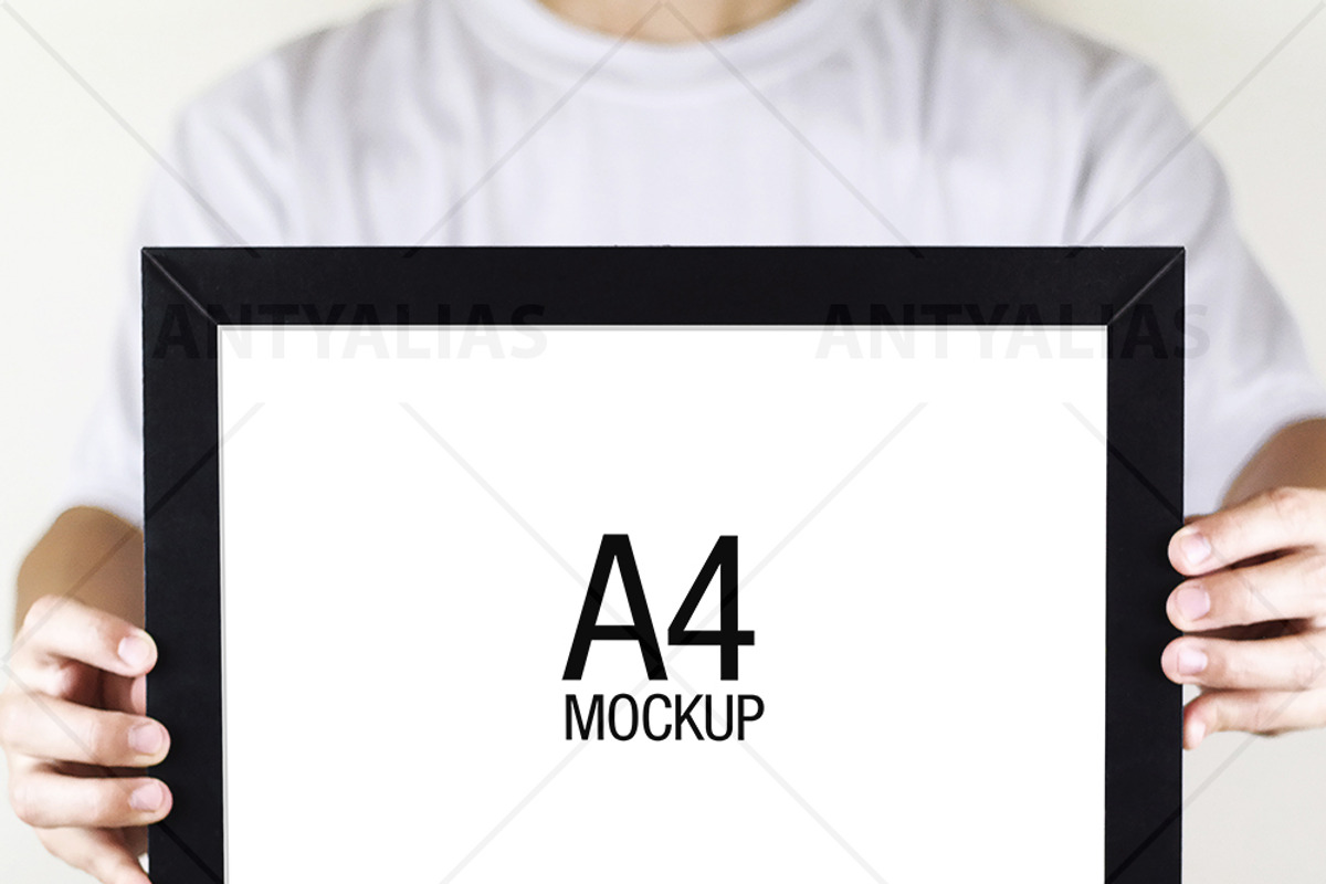 Holding Frame Mockup, a Print Template by antyalias store