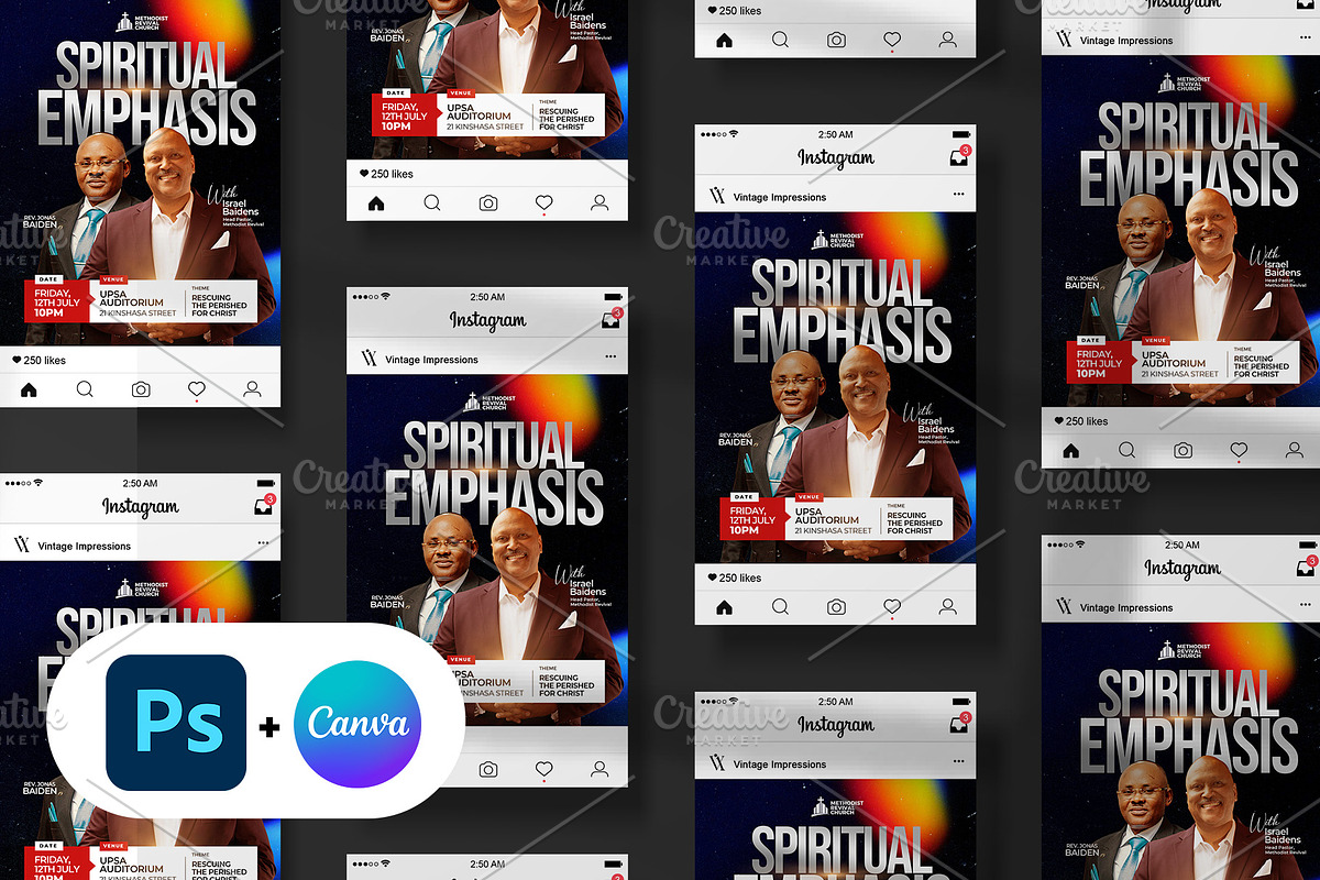 Spiritual Church Flyer Portrait, a Social Media Template by Vintage Impressions (Photo 4 of 6)