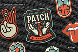 Custom Shape Embroidery Patch Mockup