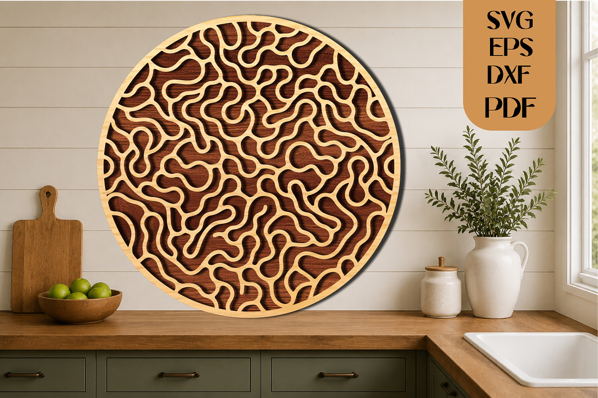 Abstract Geometric Round Wall Art, an Object Graphic by DreamCafeArt (Photo 3 of 4)