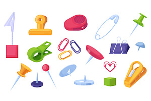 Cartoon clip holders. Metal plastic, an Object Illustration by LadadikArt