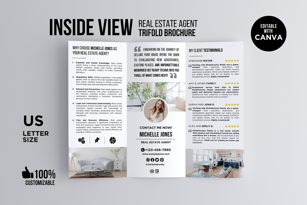 Real Estate Agent Trifold Brochure preview 4