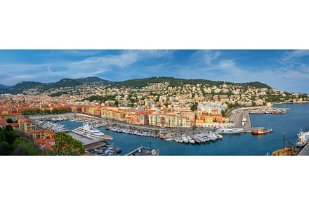 Panorama of Old Port of Nice with, an Architecture Photo by f9photos