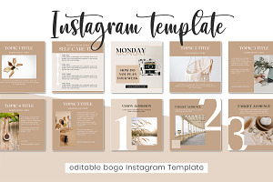 Boho Instagram Canva Post Template