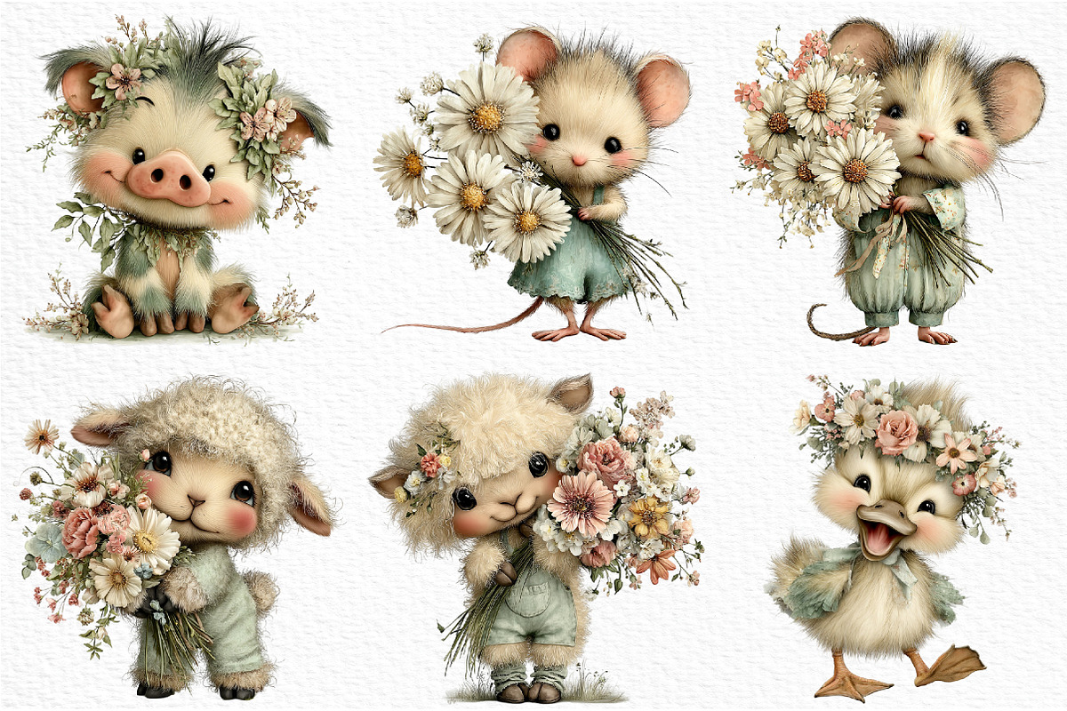 Funny Spring Animals Clipart, an Illustration by Craft Nest (Photo 3 of 12)
