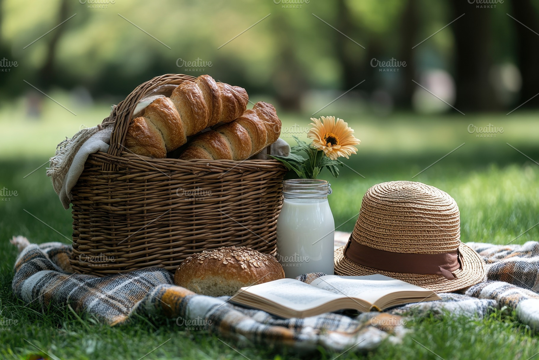 Relaxing picnic in the park with fre, a Photo by Tanuart