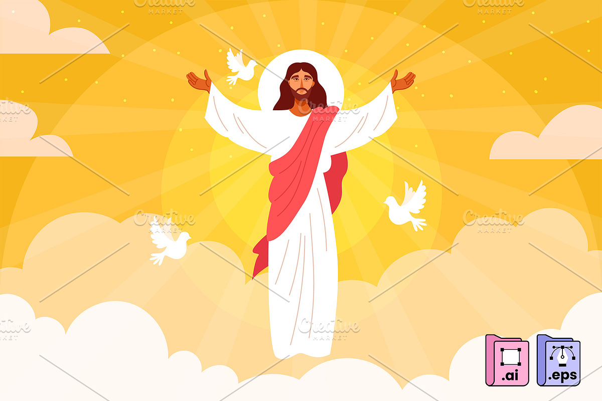 Ascension Day Religious Vector, a Person Illustration by MISS CHATZ (Photo 2 of 3)
