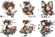 Whimsical Girl Clipart, an Illustration by DreamArtGraphic (Thumbnail 3 of 5)