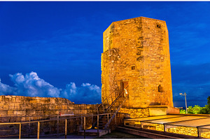 Monges Tower, a part of the old medieval wall in Tarragona, Spain, an Architecture Photo by Leonid Andronov