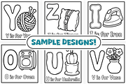 Happy Home ABC Coloring Book, an Education Illustration by Craftsbeefy (Thumbnail 3 of 4)