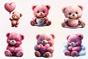 Pink Teddy Bear Clipart, Sweet Dream, an Illustration by CreationArt (Thumbnail 7 of 9)