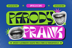 Parody Prank Psychedelic Font, a Serif Font by timelesstype.co