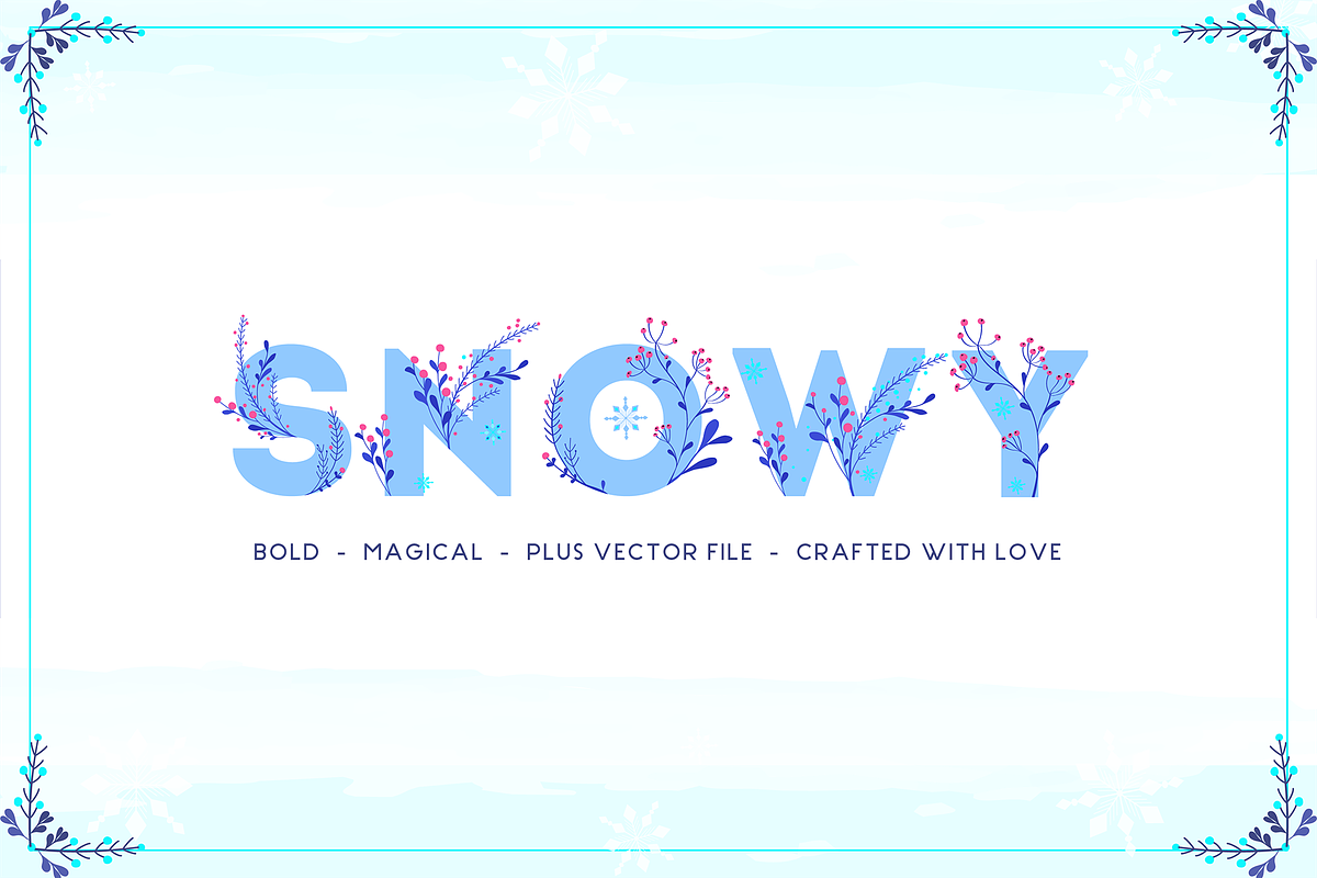 50% OFF - Snowy Floral Color Font