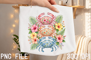 Floral Crab Coastal Summer Beach PNG, a Transportation Illustration by Digital Artistic99
