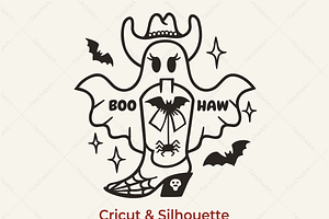 Cowboy Ghost Halloween Clipart SVG