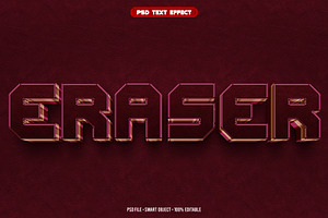 Eraser 3D editable text effect, a Brushes & More by Hello Muh