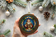 Stained Glass Santa Ornament Art, a Seasonal Illustration by CrexoraLab (Thumbnail 3 of 3)