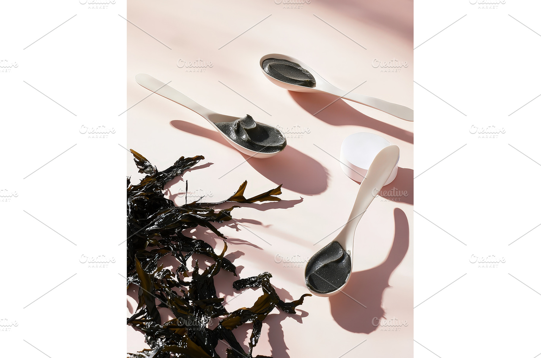 Dark seaweed gel in spoons with, a Health & Medical Photo by Rodica Ciorba