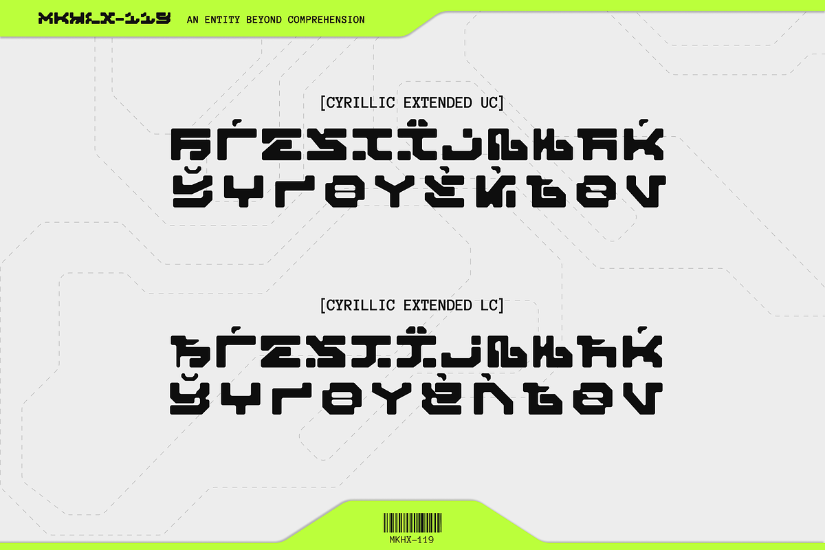 Makhlux 119 - Futuristic Typeface, a Sans Serif Font by Pengedar Seni (Photo 10 of 11)