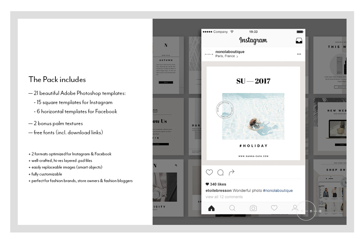 Fashion Social Media Pack • Nanna, a Social Media Template by Nonola (Photo 2 of 9)