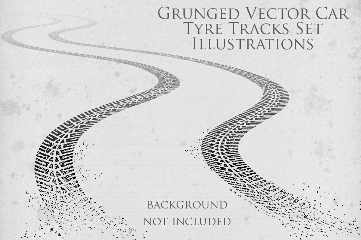 Grunge Tyre Tracks Illustrations, a Texture Illustration by Pingebat (Photo 1 of 4)