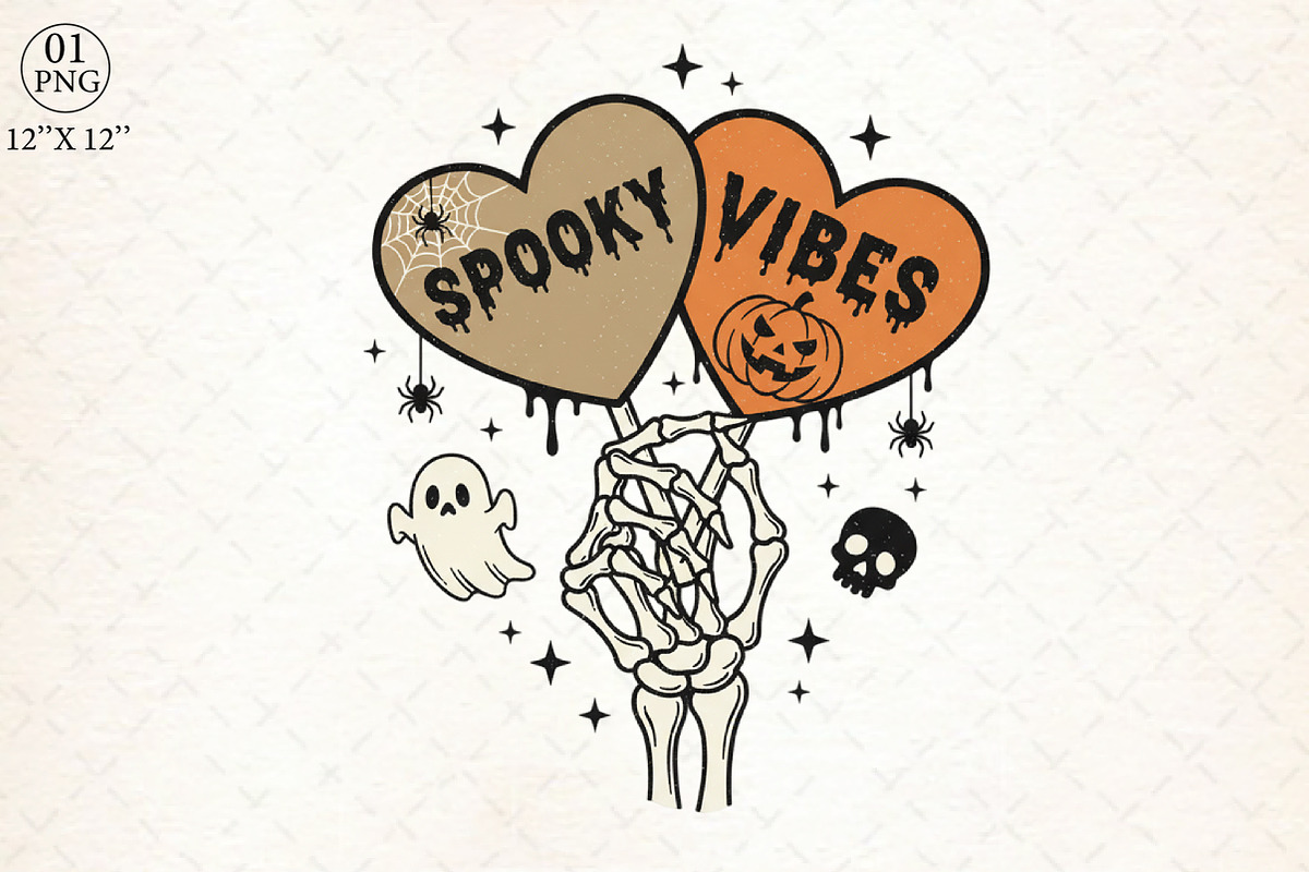 Spooky vibes Skeleton T-shirt Design, an Illustration by Libby Wishes (Photo 1 of 6)