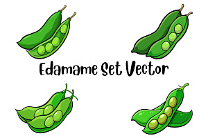 Edamame Set Vector, a Food Illustration by Awieee1