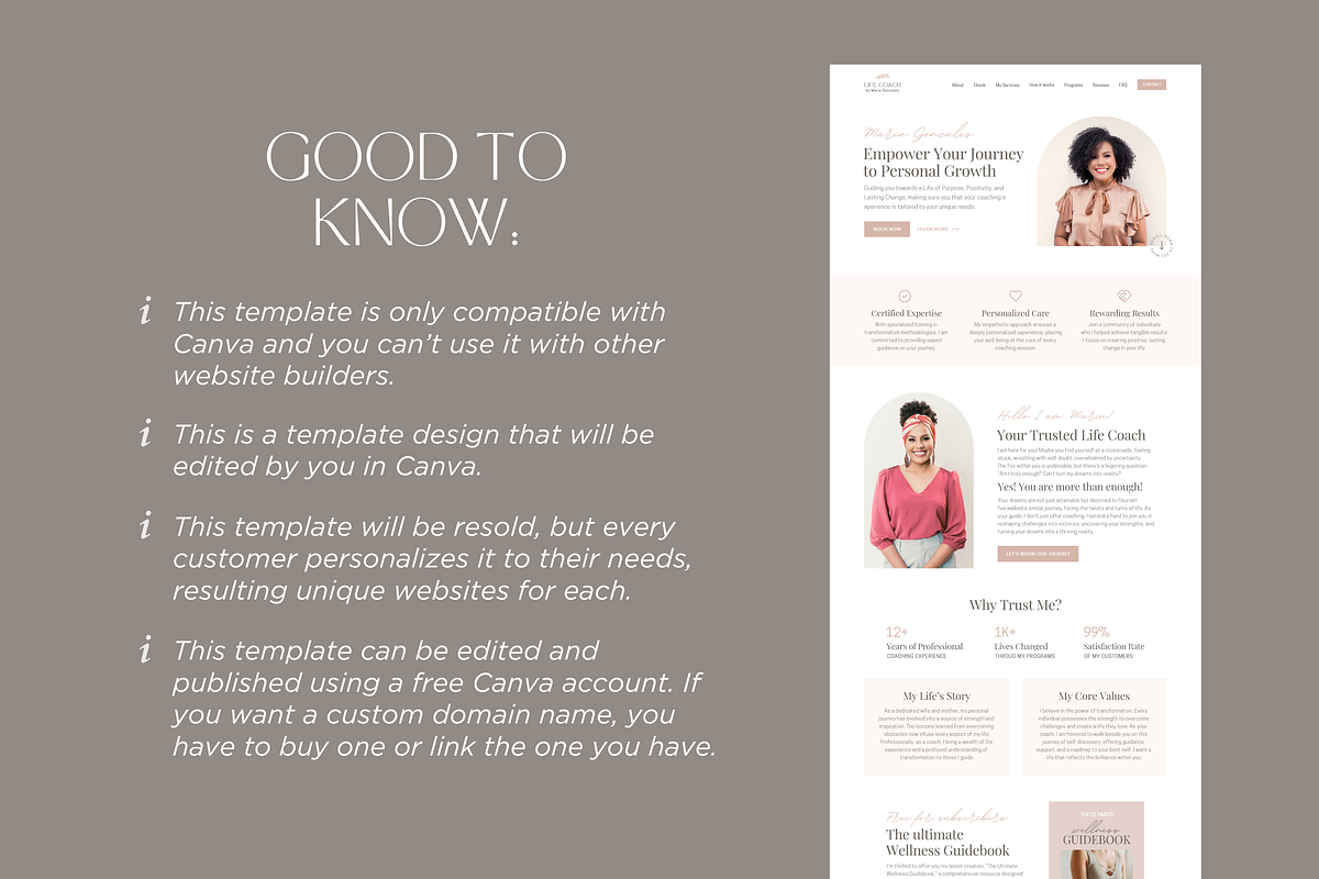 Coaching Website Template for Canva, a Landing Page Template by vectorocean (Photo 11 of 11)