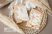 Bright Floral Quinceanera Invitation, a Templates & Theme by VeliusCreativeStudio (Thumbnail 2 of 3)