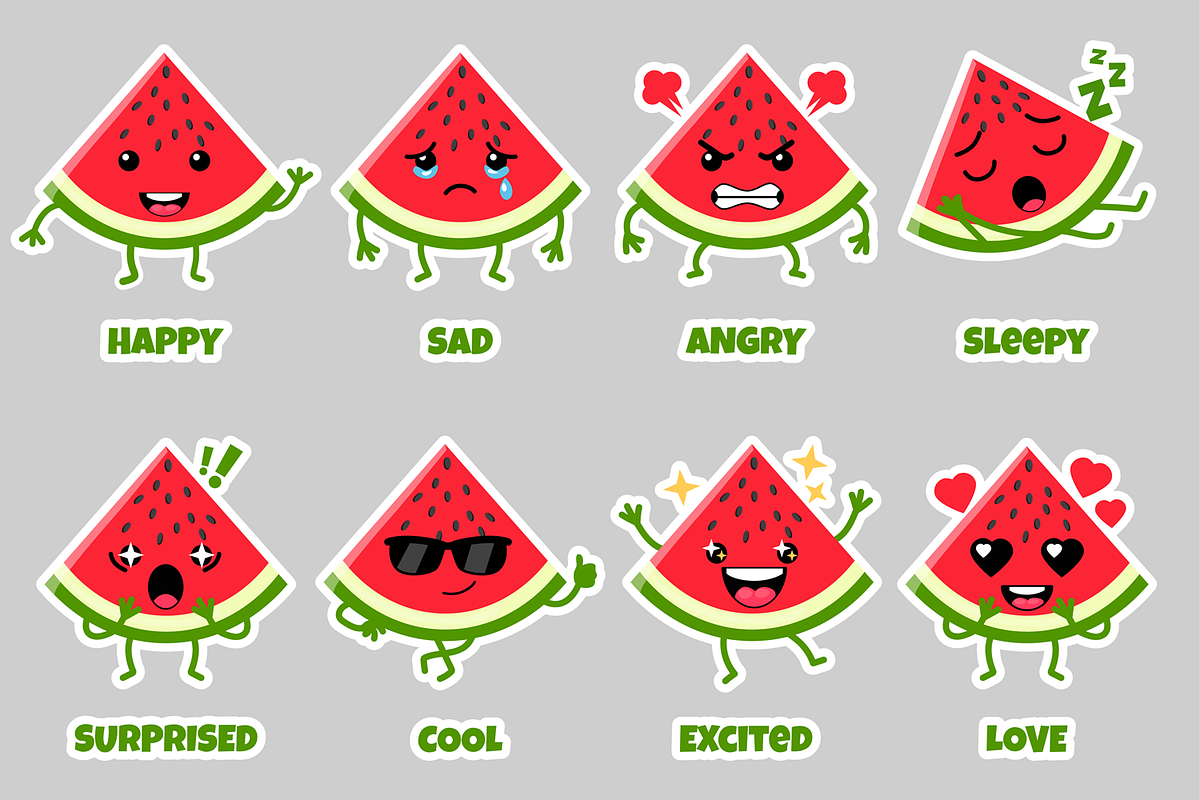 Watermelon Stickers & Patterns Pack, a Pattern Graphic by BabySofja (Photo 2 of 6)