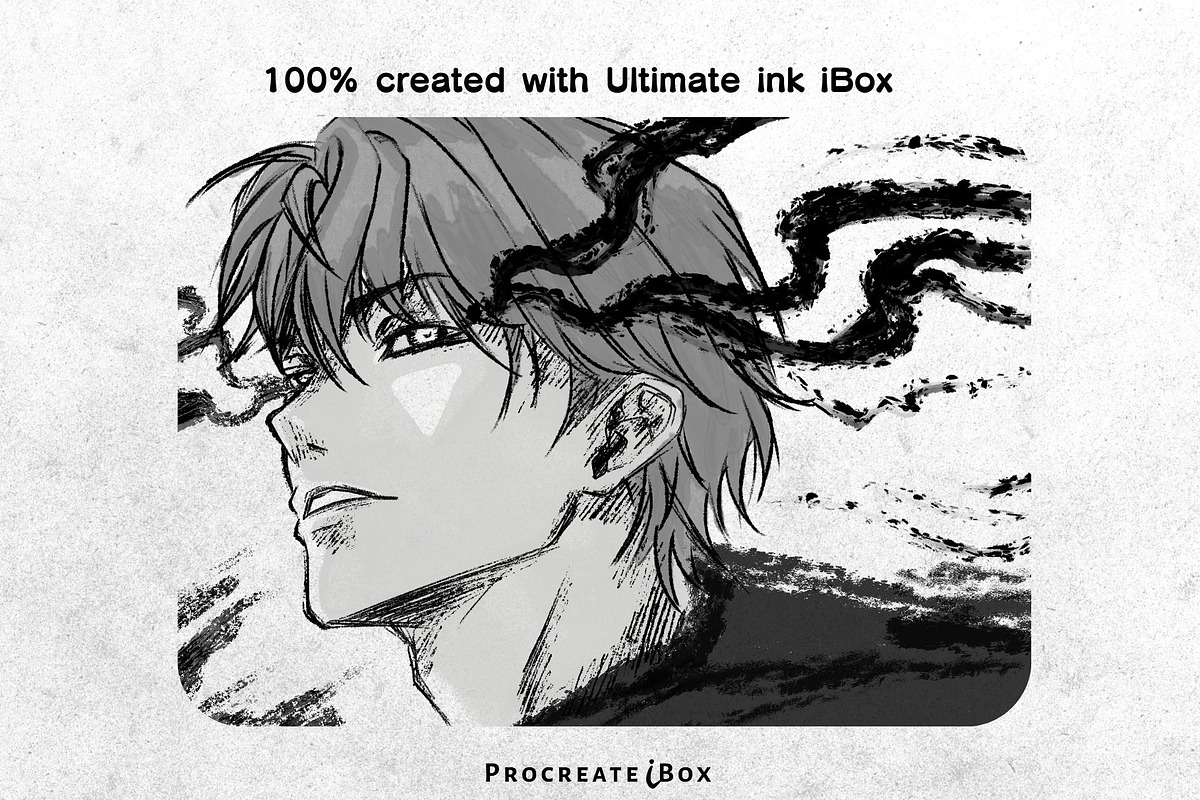 62 Inkflow Procreate ink Brushes, a Brush Add-On by ProcreateiBox (Photo 2 of 10)