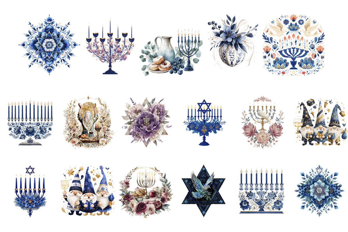 Christmas & Hanukkah 3 in 1 Bundle, a Decorative Illustration by InkyQueenArt (Photo 5 of 8)