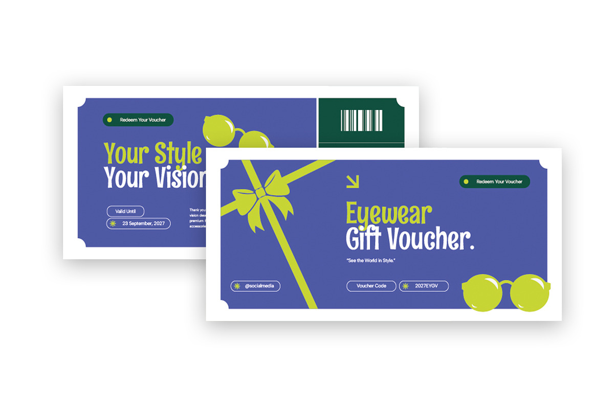 Pop Eyewear Gift Voucher, a Card Template by StreaksideStd (Photo 2 of 2)