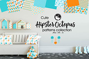 HIPSTER OCTOPUS Pattern collection, a Pattern Graphic by PrettyPatterns (Thumbnail 1 of 5)