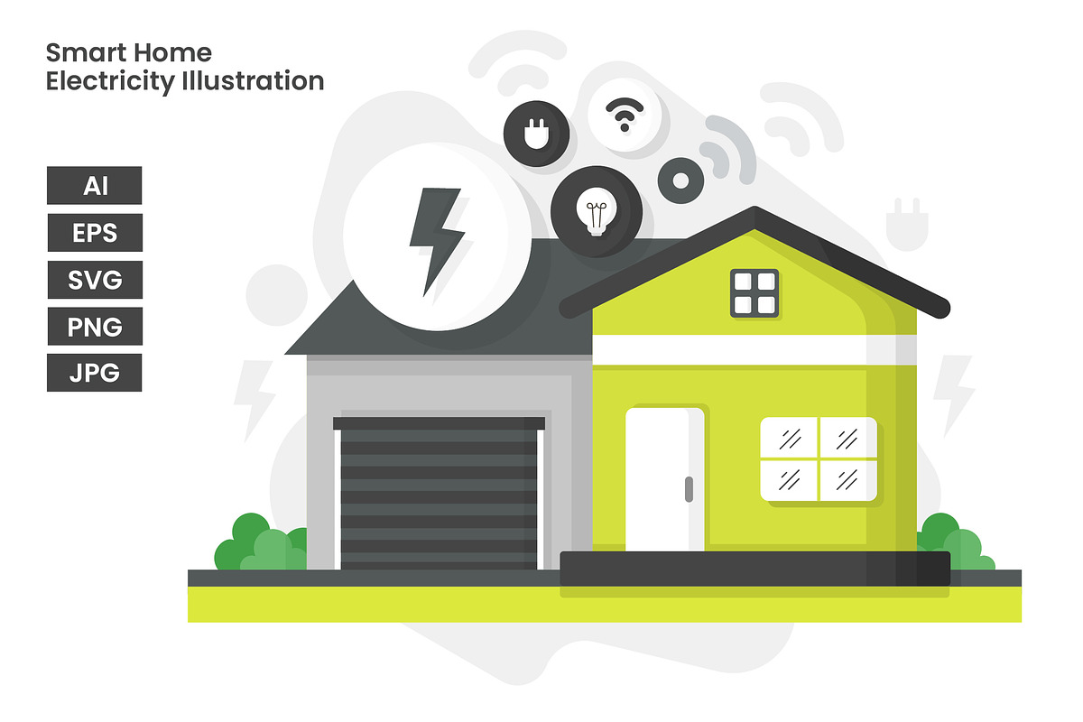 Smart Home Electricity Illustration, a Technology Illustration by erifqizeicon (Photo 3 of 3)