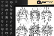 200Kawaii Plant Pot Procreate Stamps, a Brush Add-On by DrawingStoryShop (Thumbnail 3 of 6)