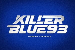 KILLER BLUE93, a Font by senzana